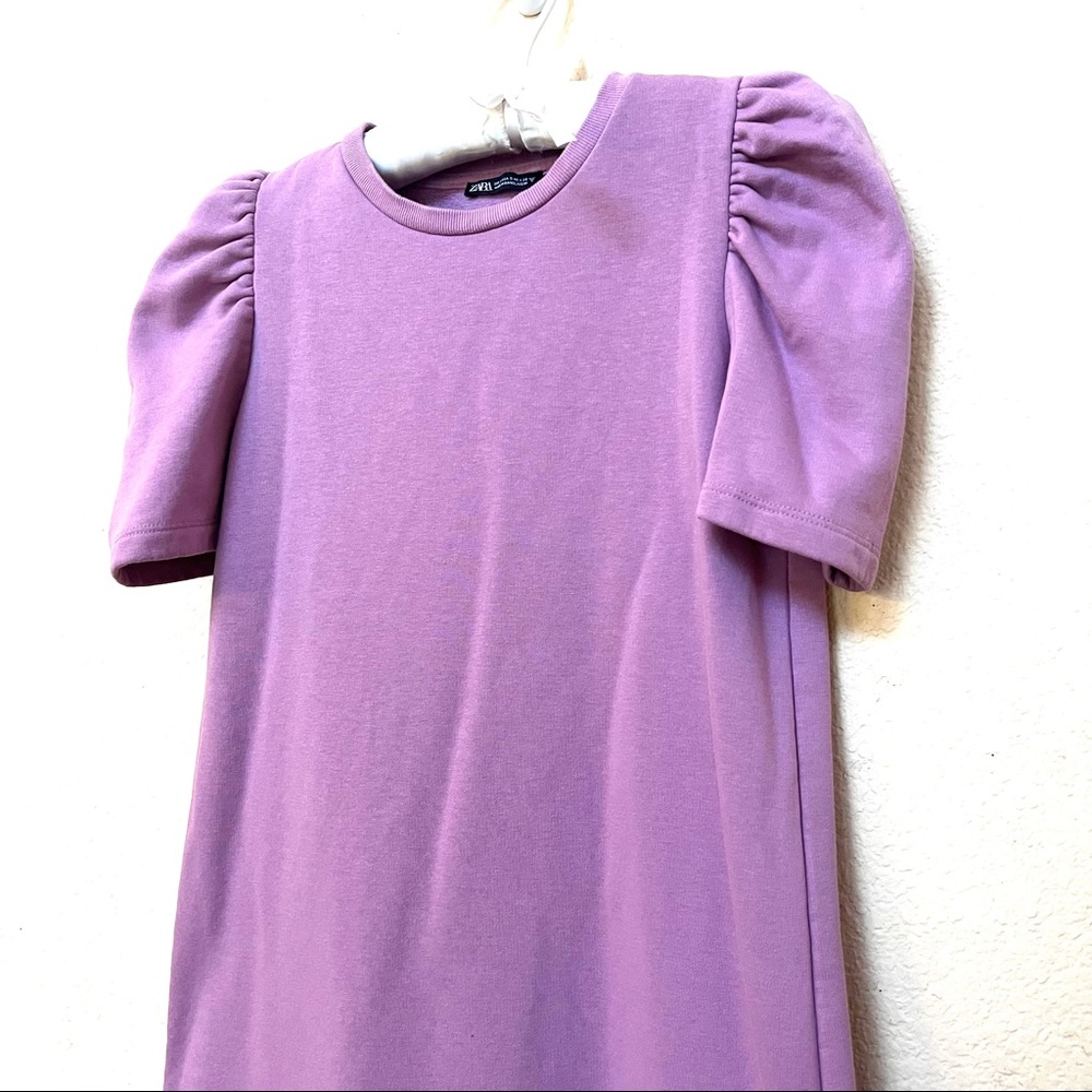 Zara Lilac Lavender Purple Sweatshirt Plush Dress B3/25 - Picture 5 of 12